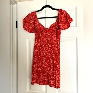 Zara Red Floral Dress